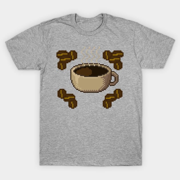 Coffee Cup Pixel Art T-Shirt by Zaerisfade